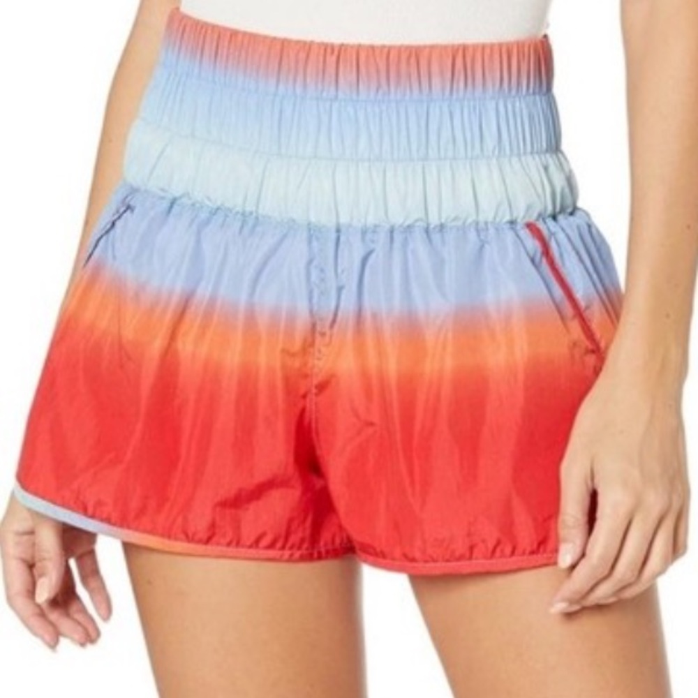 Free People Movement The‎ Way Home Running Shorts ombre blue red